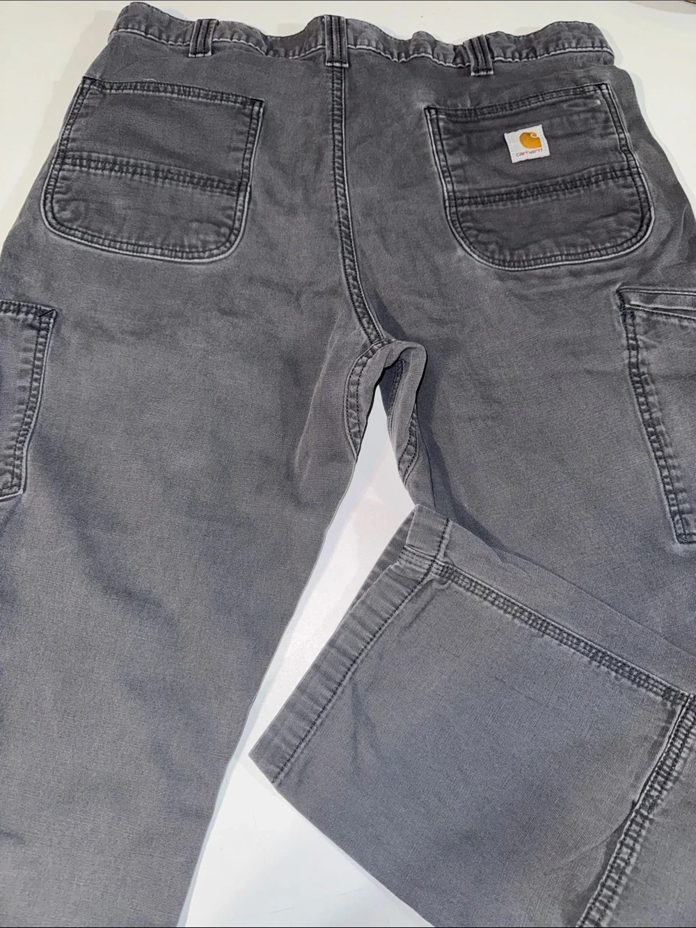 Men’s Dark Gray Relaxed Fit Double Knee Carhartt Pants size 38x32